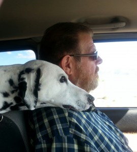 Gus gets into his preferred riding mode.