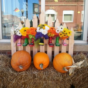 Septober Festival in Wabasha, MN. Streets are decorated with a clever fall arrangements. 