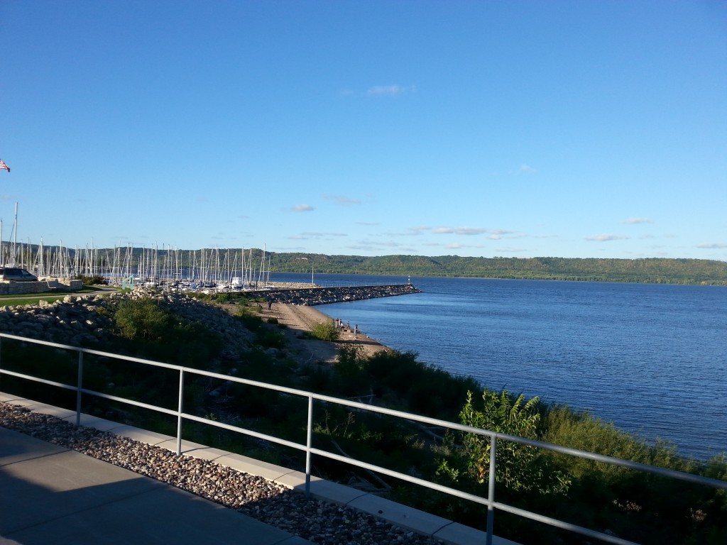 Mom's "million dollar view" of the Lake Pepin portion of the Mississsippi River. Taken from her front yard.