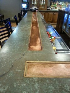 Speaking of inventions, this guy also had a special countertop made for the bar in the restaurant. He hated that his beer would get warm while it sat in front of him so he  installed a copper trough that has a chiller running underneath it.