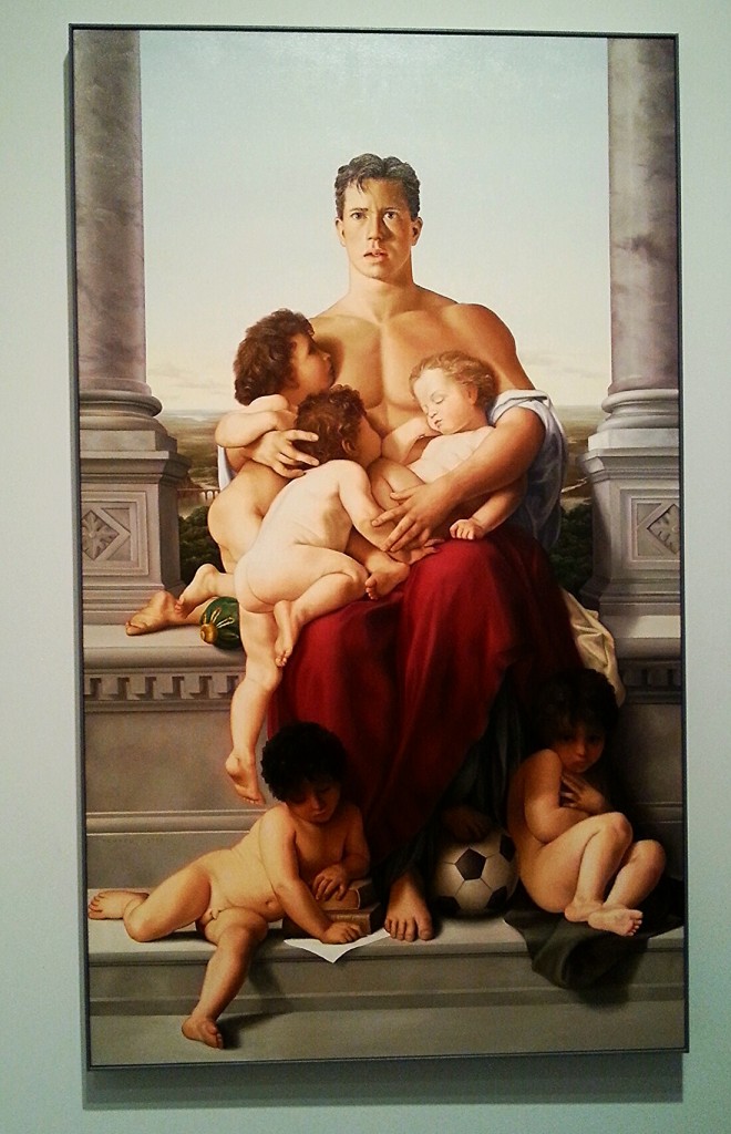 This painting is titled "Fatherhood". One little boy looking at it shared his critique: "Yuck!"