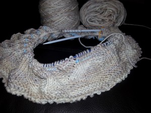 Relaxing meant working on a knit-along. Found the perfect yarn at a little shop not too far from Ben's abode.