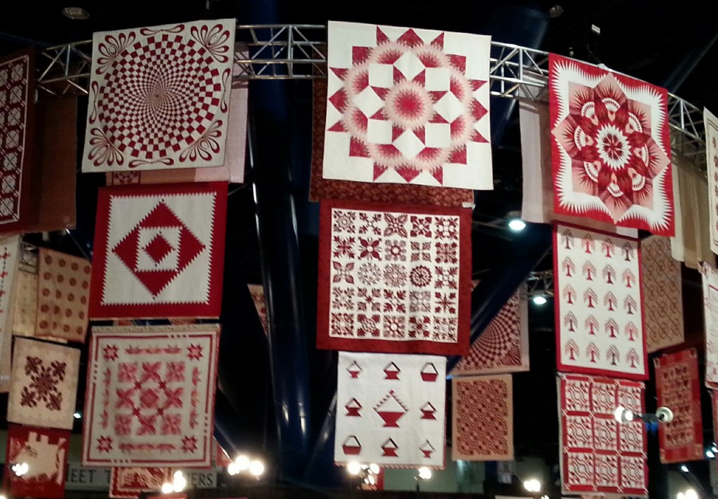 A portion of the Ruby Jubilee (40 years) quilts that were on display.